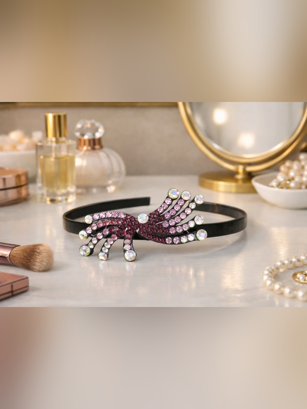 Sparkling Purple Firework Crystal Headband